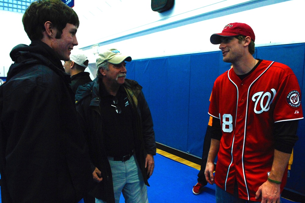 Nationals Pitcher Mentors Young Ballplayer at Patch Barracks