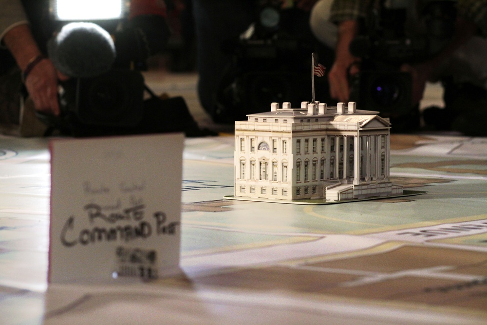 Rehearsing the Inaugural Parade: Model of White House and Command Post Mapped at D.C. Armory