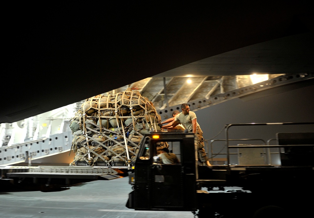 Air Force Loads C-17 Globemaster III for Redeployment Mission in Afghanistan
