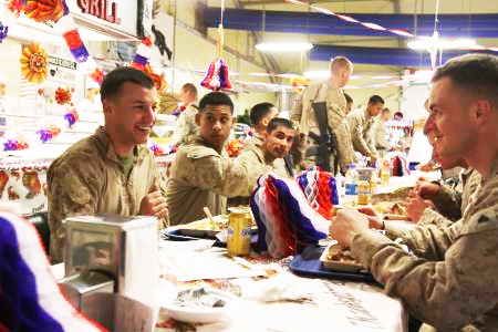 Marines Enjoy Thanksgiving Feast at Forward Operating Base in Afghanistan