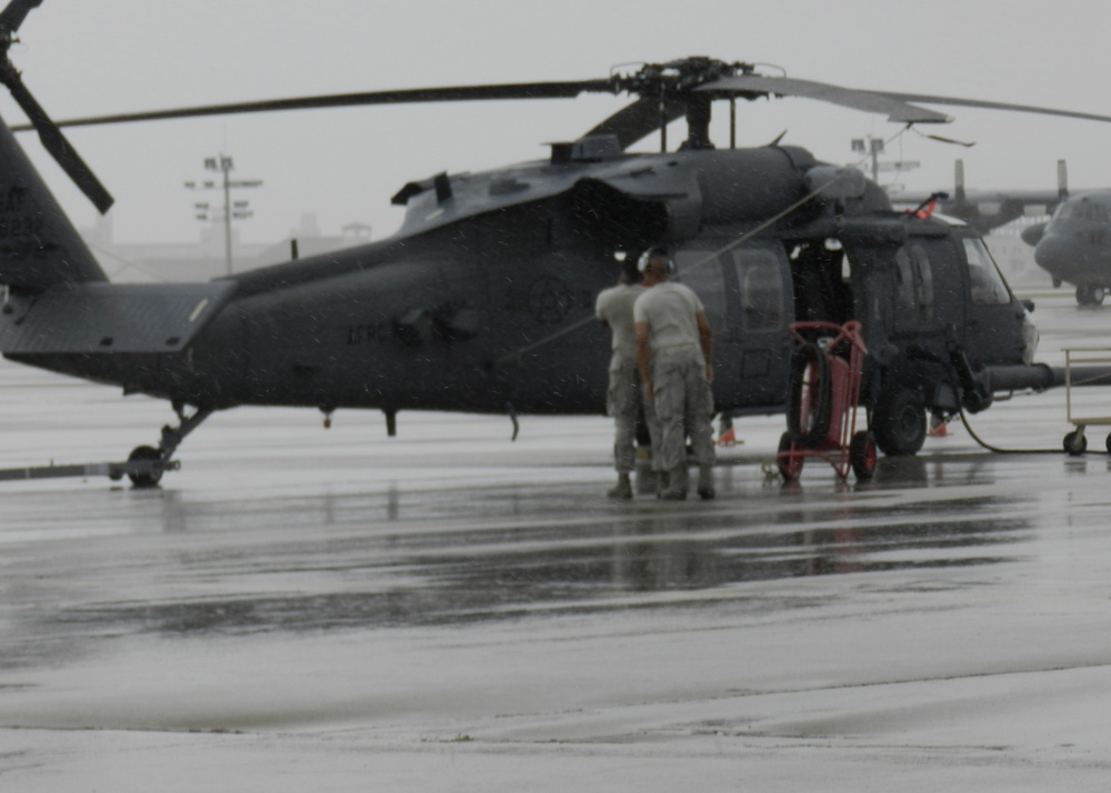 Airmen Prepare Pave Hawk Helicopter for Hurricane Sandy at Patrick Air Force Base