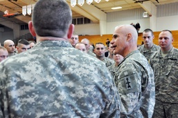 Army Command Sgt. Maj. Addresses Wisconsin National Guard Soldiers Before Deployment