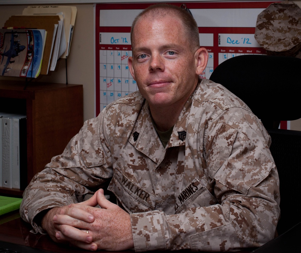 Marine Sgt. Sean A. Walker Leads Personnel for Naval Command