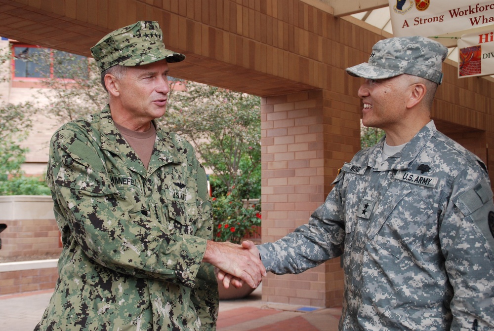 Navy Admiral and Army General Tour San Antonio Military Medical Center