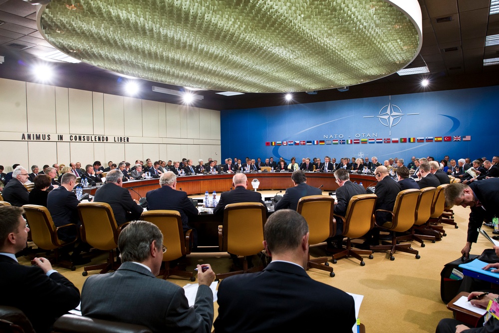Panetta Meets with NATO Defense Ministers in Brussels