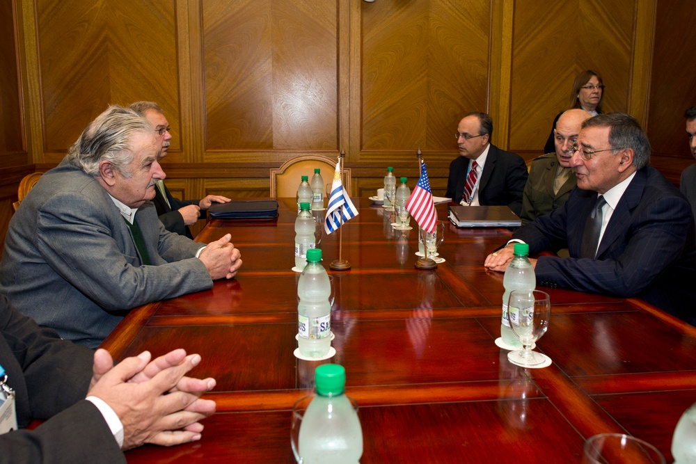 Panetta Meets with Uruguayan President Mujica in Punta del Este