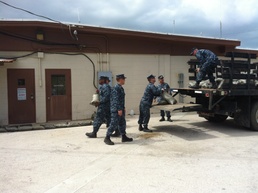 Sailors Fortify Naval Security Forces HQ Ahead of Tropical Storm Isaac