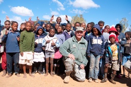 Army General Connects with Botswana Children During Humanitarian Mission