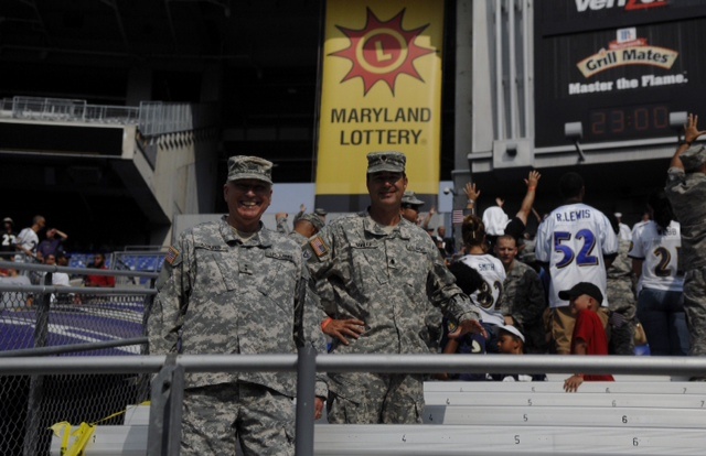Maryland Adjutant General Attends Baltimore Ravens Military Appreciation Practice