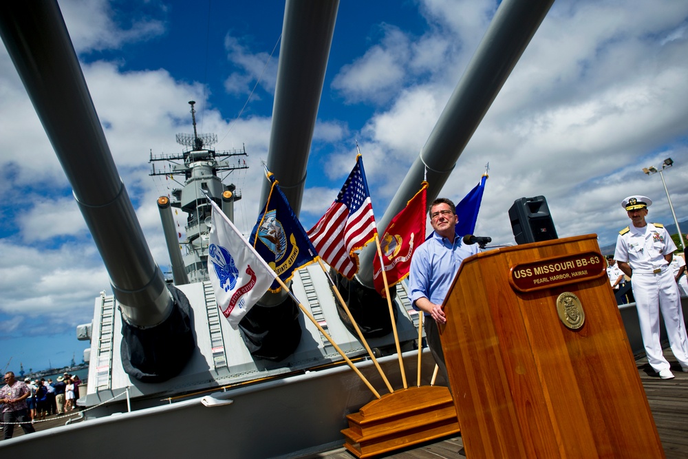 Deputy Defense Secretary Visits USS Missouri in Pearl Harbor