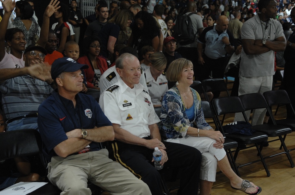 Top Military Leaders Attend U.S. Men's National Basketball Team Practice