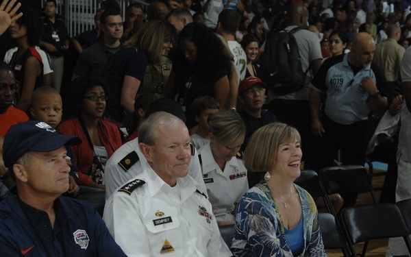 Top Military Leaders Attend U.S. Men's National Basketball Team Practice