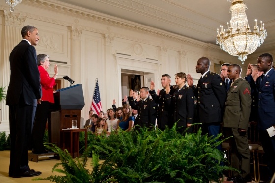 Obama Presides Over Military Naturalization Ceremony at White House