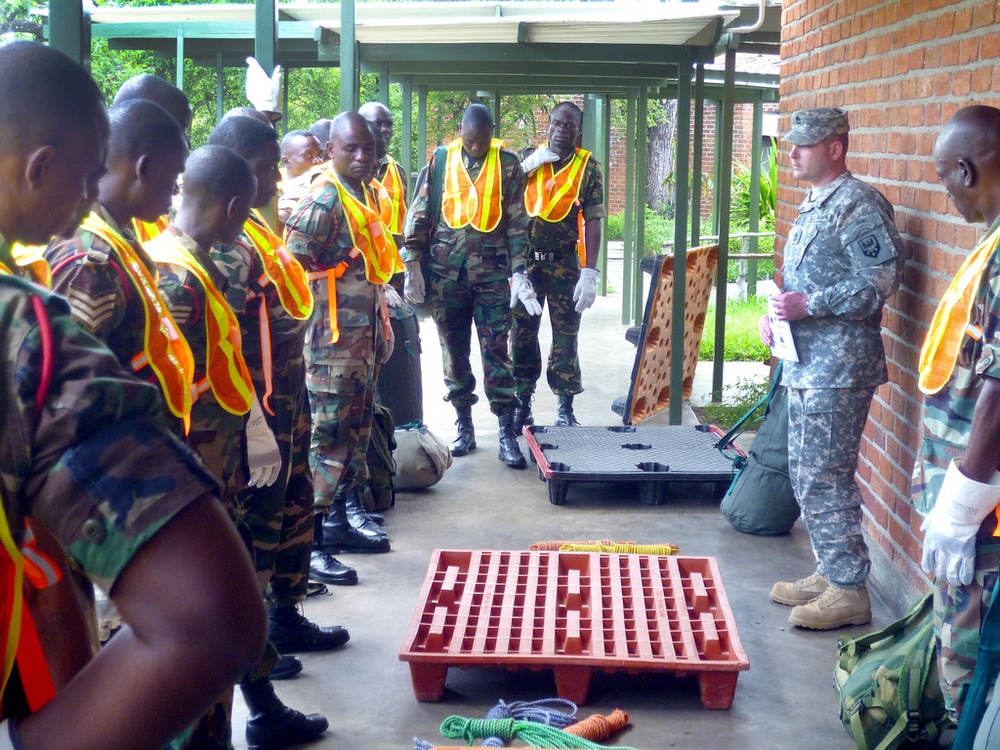 U.S. Soldiers Train Malawi Forces in Convoy and Air Transport Operations