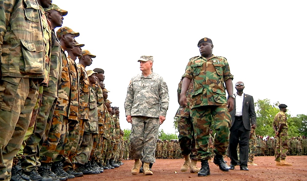 U.S. Army Africa Commander Inspects Sierra Leone Troops Before Deployment