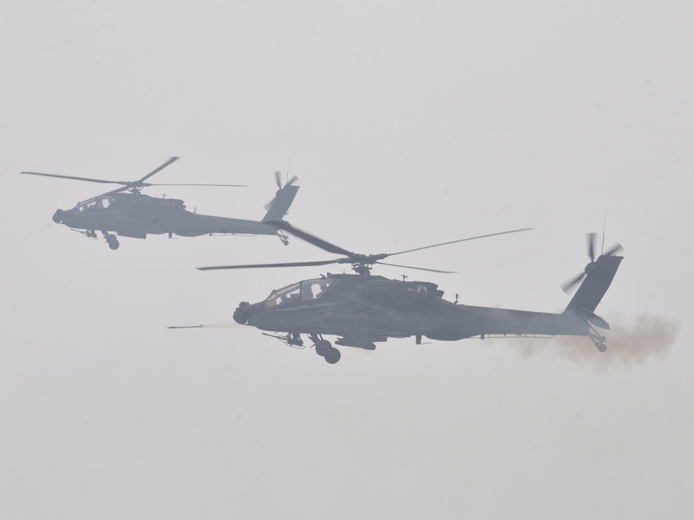 U.S. Army Apache Helicopters Conduct Live-Fire Exercise in South Korea