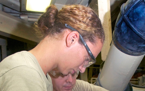 Army Soldiers Maintain Landing Craft During Exercise Tradewinds in Barbados