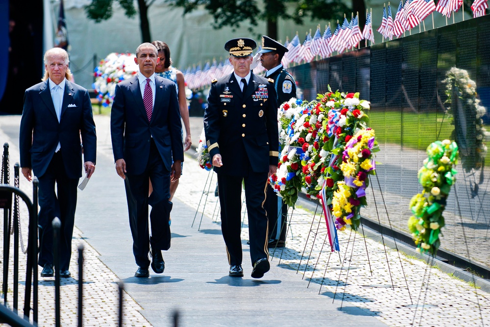 Obama, Biden Commemorate 50th Anniversary of Vietnam War at Memorial Wall