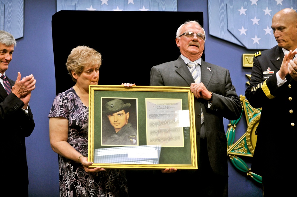 Widow and Brother of Medal of Honor Recipient Honored at Pentagon Ceremony
