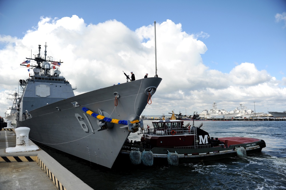 Guided-Missile Cruiser USS Monterey Returns from Deployment to Mediterranean