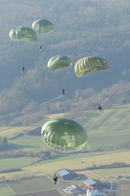 Paratroopers Descend Over Germany in U.S. European Command Exercise