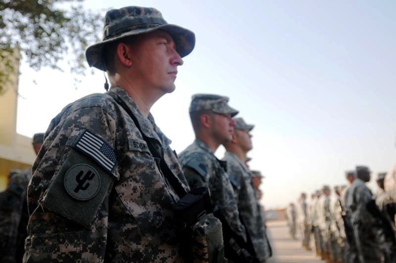 103rd Expeditionary Sustainment Command Soldiers Receive Combat Patches in Iraq Ceremony