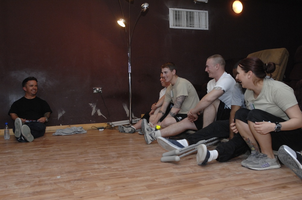 Wee-Man Visits Wounded Warriors at Kandahar Airfield
