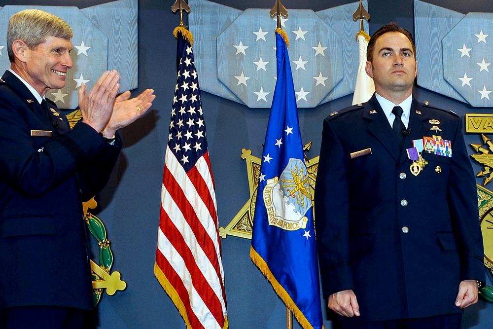 Air Force Chief Honors Decorated Captain