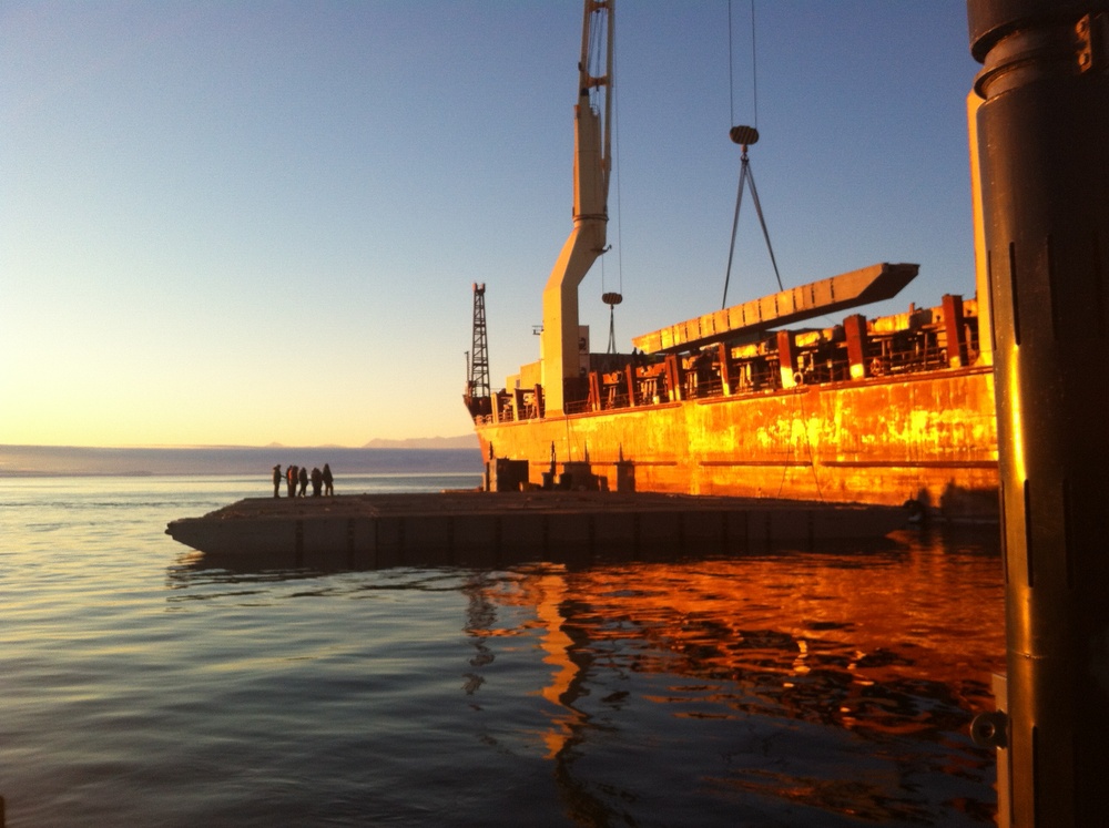 Army Builds Pier to Unload Supplies at McMurdo Station, Antarctica