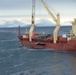 Crane Hoists Modular Causeway Aboard USNS Green Wave in Antarctica