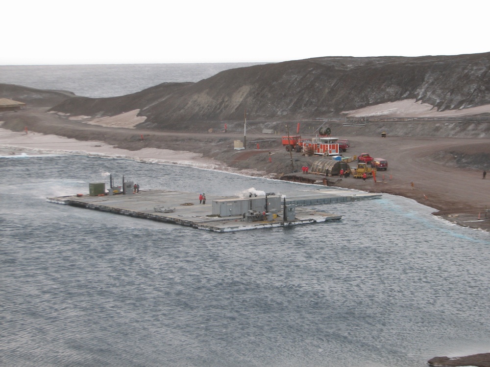 Army Builds Steel Pier to Receive Supplies at McMurdo Station, Antarctica