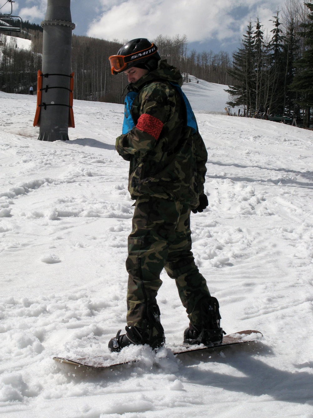 Injured Navy Veteran Takes First Snowboard Run Since Accident at Winter Sports Clinic
