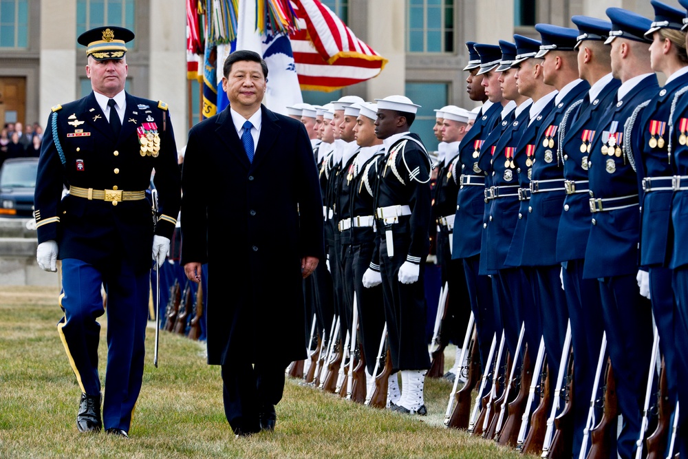 Chinese Vice President Xi Jinping Welcomed at Pentagon with Full Honors Ceremony