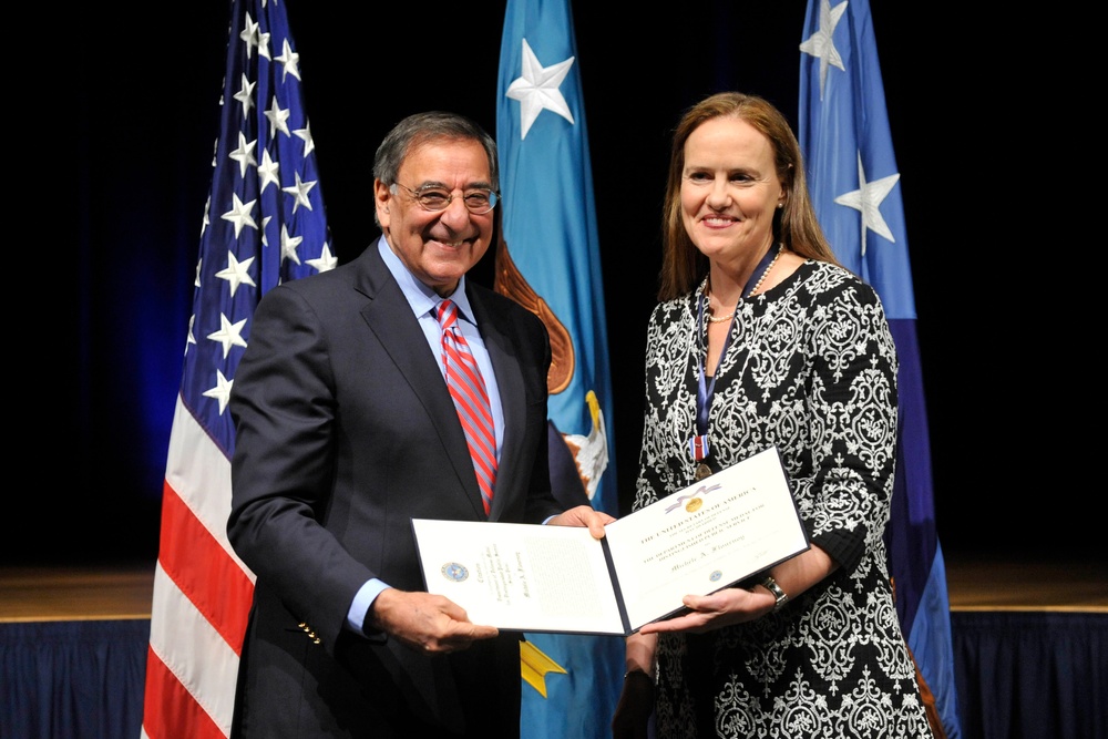 Panetta Honors Outgoing Undersecretary Flournoy with Distinguished Service Medal