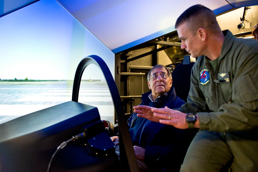 Panetta Tours F-35 Joint Strike Fighter Facilities at Patuxent River