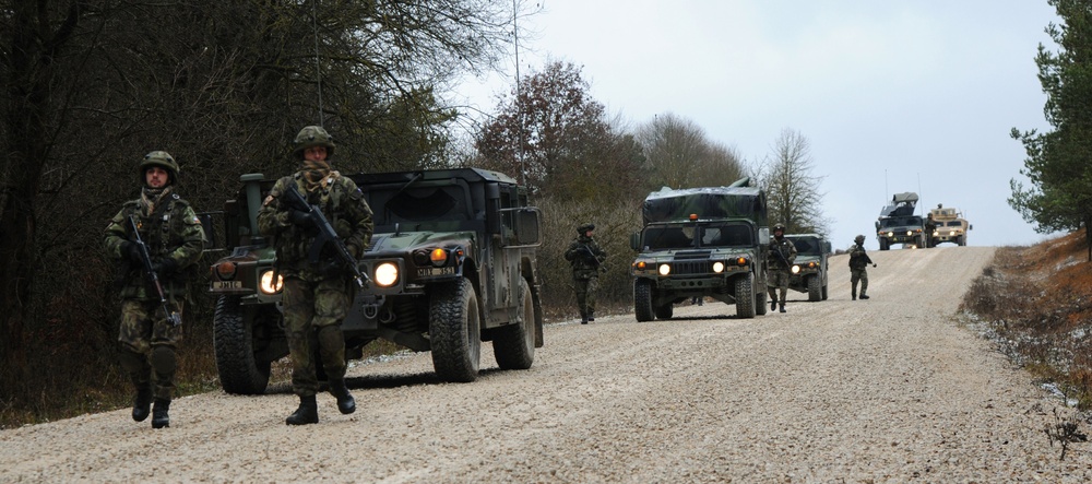 German, Czech Soldiers Conduct Tactical Road March in Germany