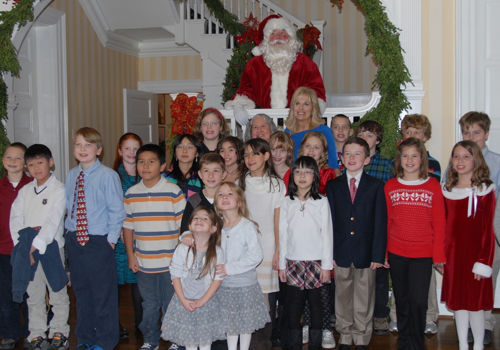 Dr. Jill Biden Hosts Holiday Party for Military Families at Naval Observatory