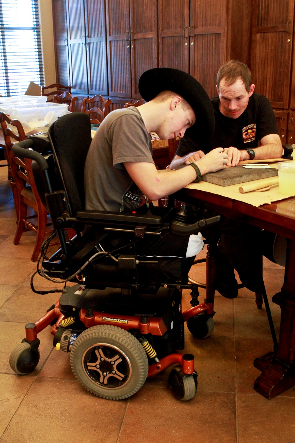 Soldiers Bond Over Leather Crafting at Support Center