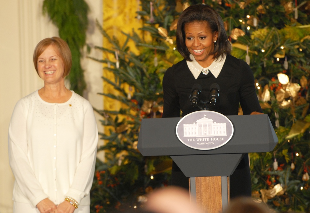 First Lady Hosts Military Families for White House Holiday Celebration