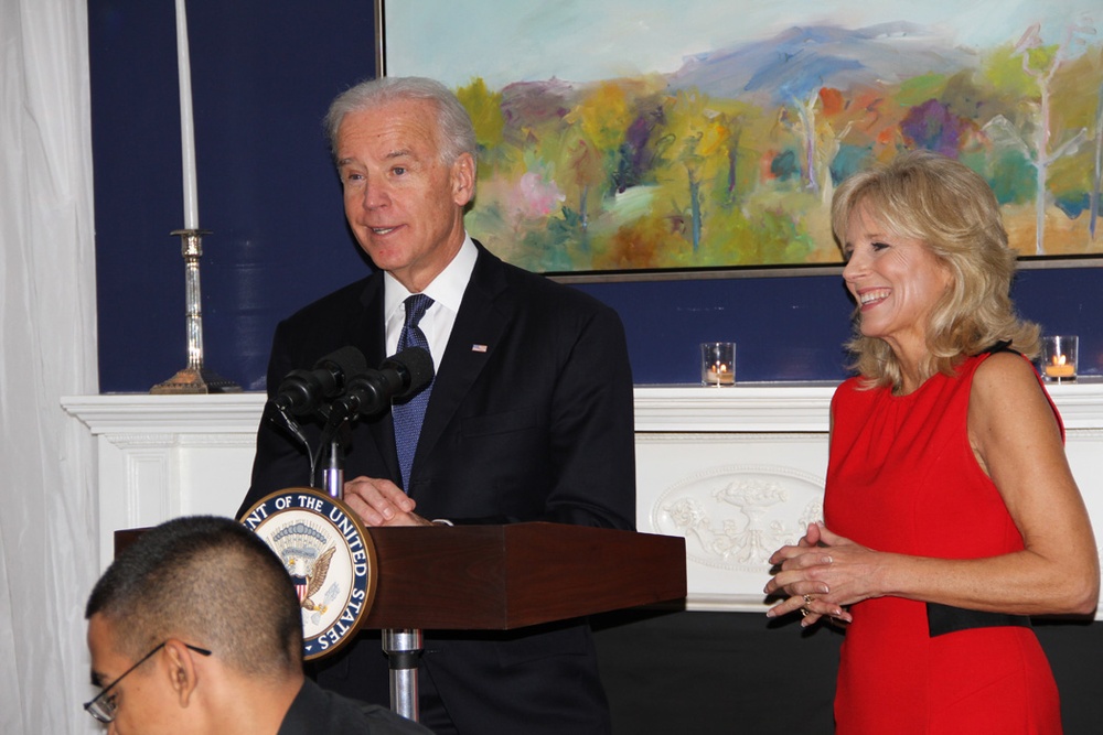 Bidens Host Thanksgiving Dinner for Wounded Warriors at Naval Observatory
