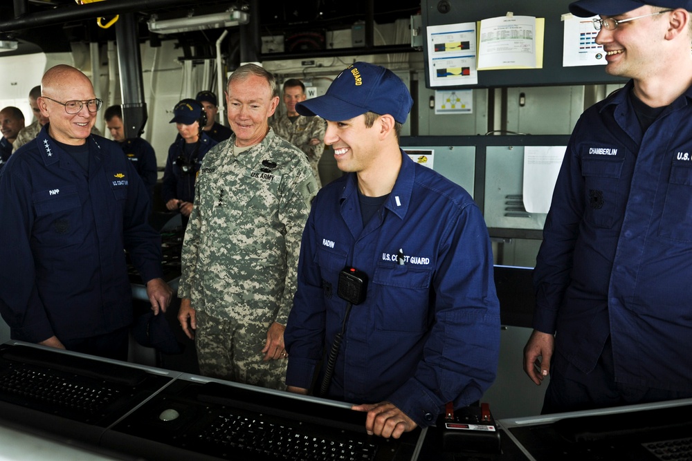 Coast Guard, Joint Chiefs Leaders Tour Coast Guard Cutter Stratton