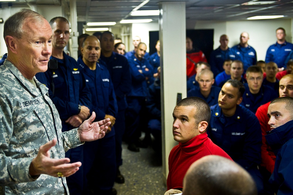 Dempsey Visits U.S. Coast Guard Cutter Stratton