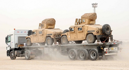 Humvees Depart Contingency Operating Base Adder in Iraq