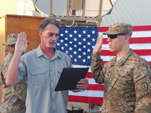 Army Veteran Administers Oath to Nephew in Afghanistan