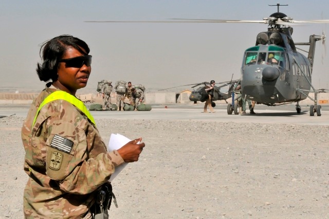 Tough Tomboy Leads Landing Zone at Afghan Base