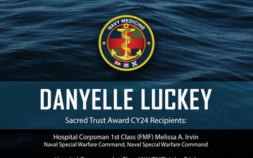 Hospital corpsmen honored with Sacred Trust Award in memory of Seaman Danyelle Luckey