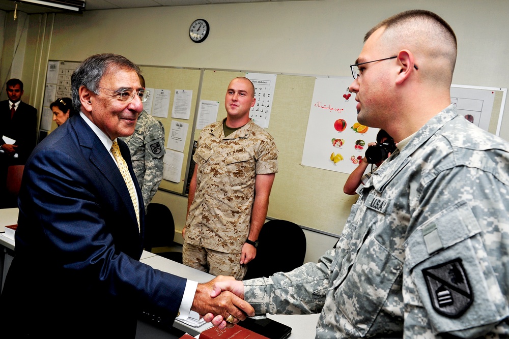 Defense Secretary Panetta Briefed on Language Resources at Defense Language Institute