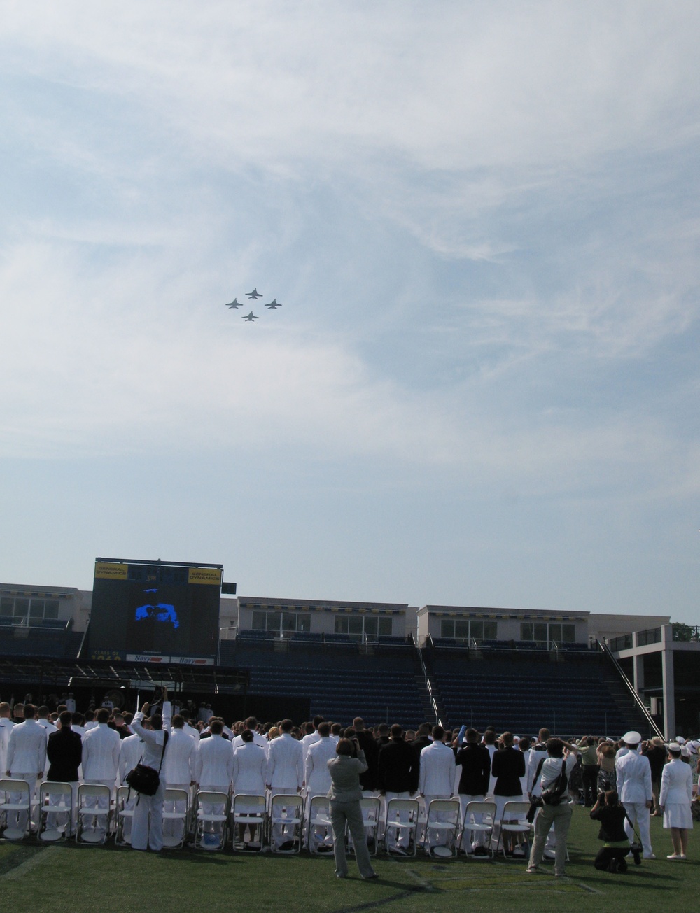 Navy Fighter Jets Soar Over Naval Academy Graduation