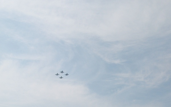 Navy Fighter Jets Soar Over Naval Academy Graduation
