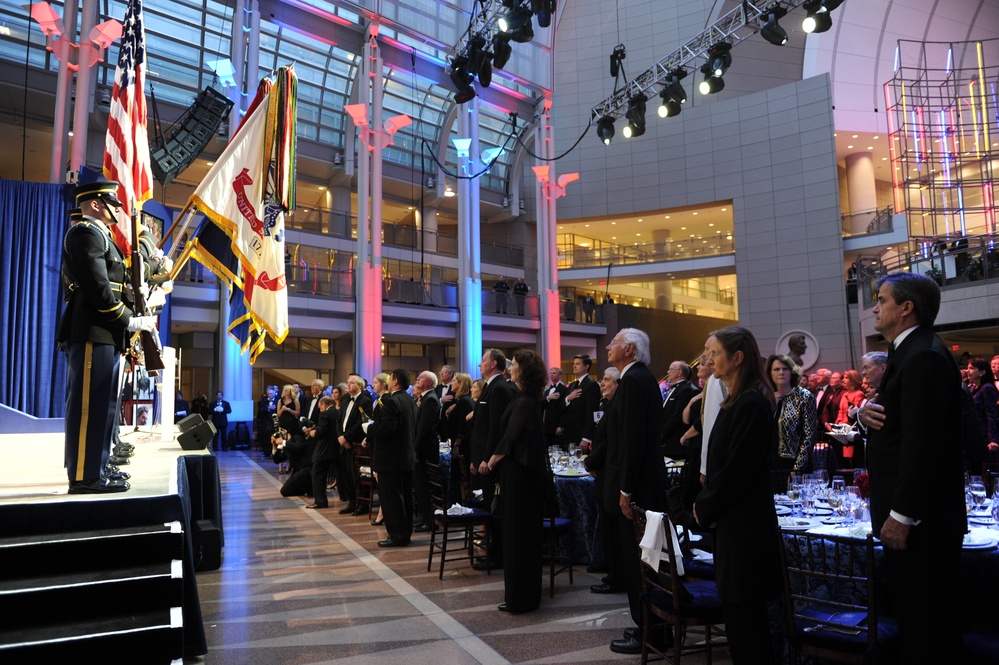 Military Color Guard Presents Colors at Reagan Centennial Gala
